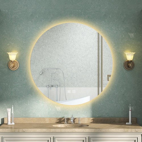 Round led bathroom mirror - round,
