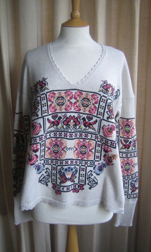 Cream cotton patterned - cream,
