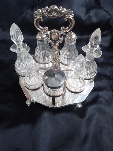 Antique glass and silverplate - antique,