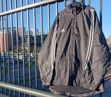 Vintage Y2K Adidas Team Light Parka Jacket Stadium Black Size Large Rare 