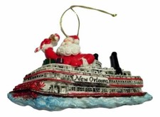 Steamboat Santa New Orleans Christmas Ornament Mardi Gras Party Favors