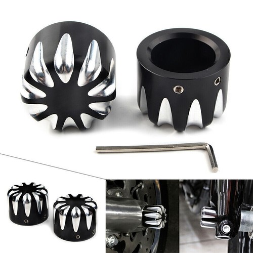 Black cnc front axle cap - cnc, nut