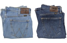 Wrangler Mens Relaxed Fit Jeans Denim 99% Cotton Zip Closure New Without Tags