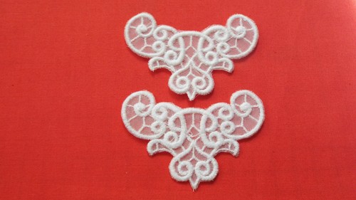 Iron sew on white - on,