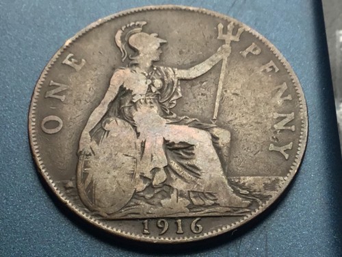 1916 george british penny - v,