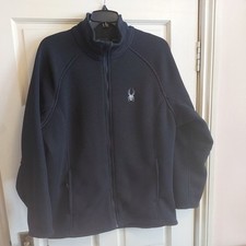 Men's SPYDER Steller Jacket Navy Blue Size UK L / EU 52 Fleece Lined