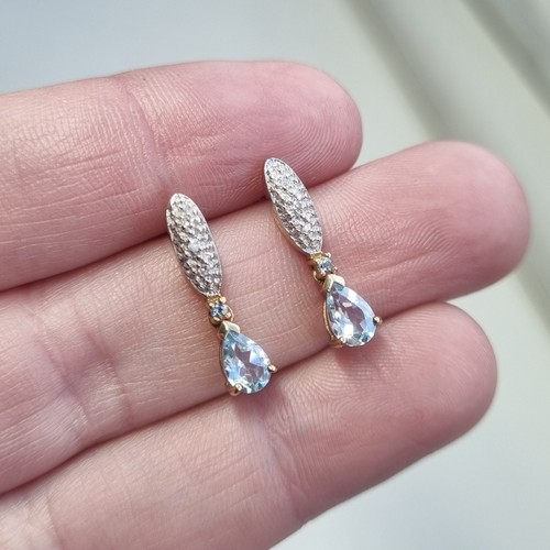 9ct yellow gold aquamarine - aquamarine, &