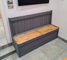 BESPOKE Solid Pine Monks Bench Pew Settle Storage 4ft ANY COLOUR ANY SIZE