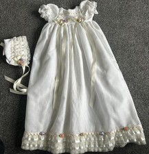 Baby Girls Christening Gown Dress and Bonnet 0/3 Months