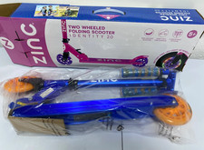 Zinc Identity Light Up Foldable 2 Wheel Scooter Blue 5+ New