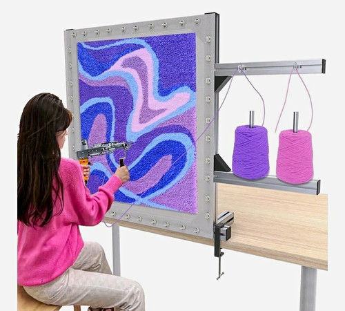 Aluminium tufting frame rug - aluminium,