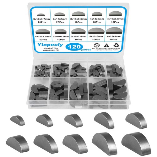 120pcs woodruff key assortment - woodruff,