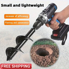 Heavy-Duty Garden Auger Drill Bit Spiral Planter Tool Umbrella Holes 8.66” Steel