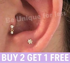 Flatback Labret Stud 16G Helix Tragus Cartilage Earring 6mm 8mm Piercing
