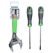 Bahco Limited Edition 9029 Green Adjustable Wrench 6'' (170mm) + 2 Screwdrivers