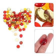  1Set Flat Glass Marbles: Stones Flat Glass Pebbles Beads Gems Replacement for
