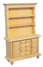 Dolls House Natural Finish Wooden Welsh Dresser Kitchen 1:12 Scale BEF063 tumdee