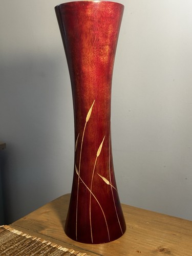 Vintage tall carved leaf - carved,