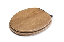 Croydex Ontario Luxury Wooden Toilet Seat Soft Close Flexi-Fix Bathroom