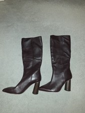 Mango Burgundy Boots Size 4