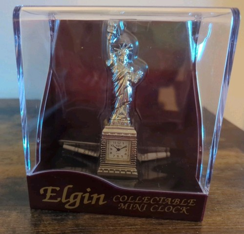 Vtg elgin mini desk clock - elgin,