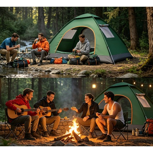 Man auto pop - pop, tent