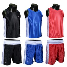 WARX Boxing Vest & Shorts Set Men Gym Training Fitness Kick Top MMA Thai boxing
