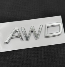 AWD Silver Chrome Letters Emblem Rear Boot Trunk Badge For VOLVO