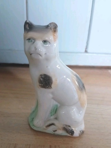 Antique staffordshire cat - antique,