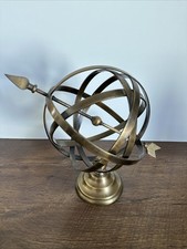 VTG Brass Tone Armillary Sphere With Arrow Nautical Maritime Astrolabe Globe