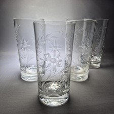 4x Vintage Etched Flower