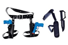 Holster Set - Twin Thigh Holster & Knife Ankle Holster Lara Croft Fancy Dress