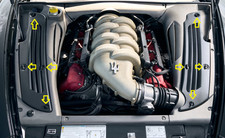 Set of Latches Engine Bay Covers for Maserati 4200 GT V8 Coupe Cabriolet