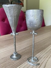 Handmade Pewter Goblets Set of