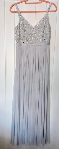 Monsoon sequin tulle grey prom