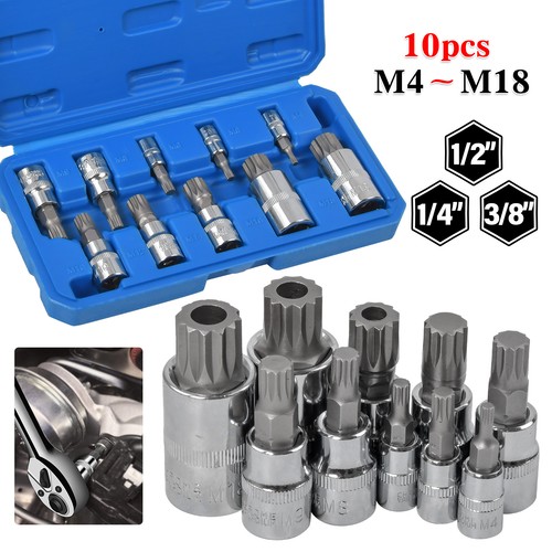 10pcs spline socket set - 10pcs, m4