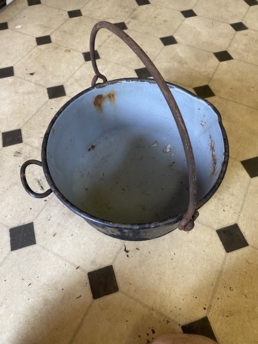 Vintage retro old enamel - enamel, cast