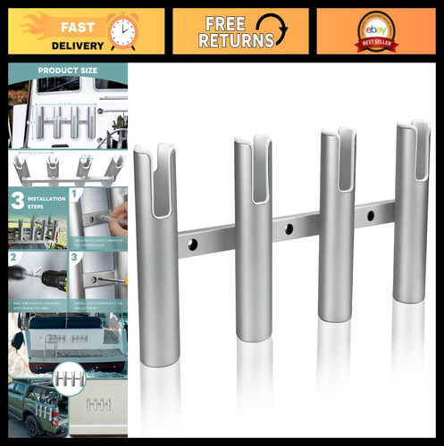 Aluminium fishing rod holders - aluminium,