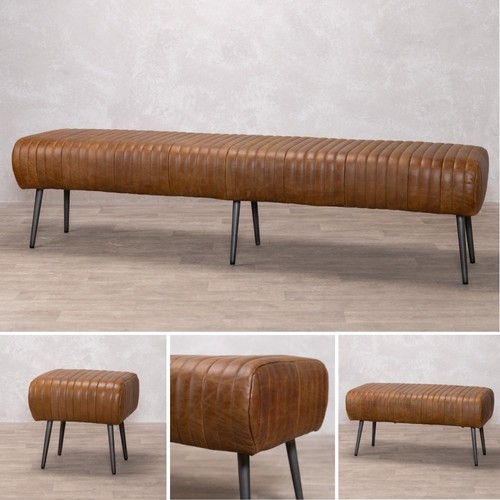 Ribbed full leather dining - leather,