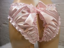 sissy pink satin open butt