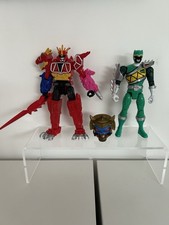 Mighty Morning Power Rangers Green Ranger Action Figure, Magazord Figure, Gold