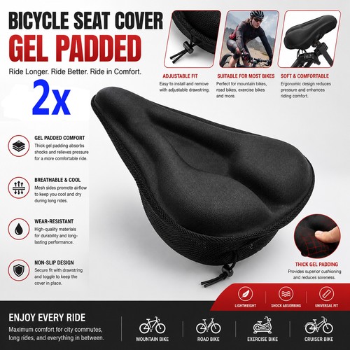 Bike gel seat cover bicycle - gel,
