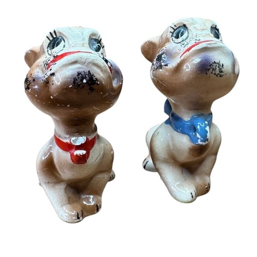 Vintage ceramic dog figurines - vintage,