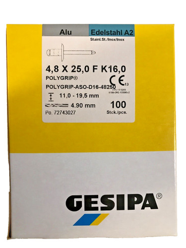 Blind rivets gesipa 1433900 - blind,