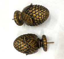 2x Wooden Pine Drapery Curtain