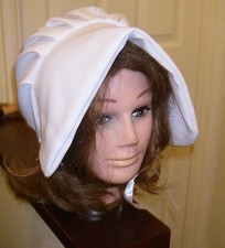 Adult  VICTORIAN STYLE BONNET / HAT WHITE LARP HAT