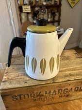 Vintage Cathrineholm Green & White Lotus Design Coffee Pot - Great!