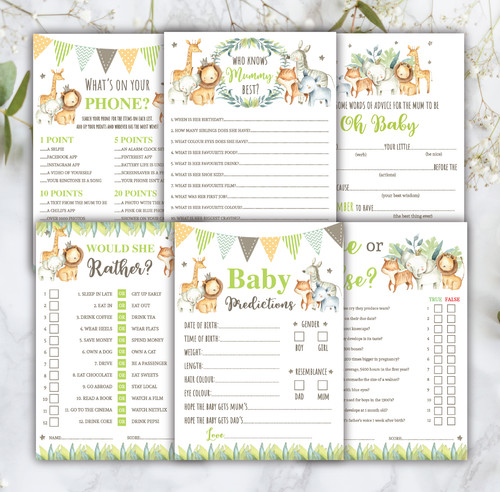 Baby shower games jungle leaf - baby,