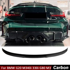 Fits BMW G20 M340i 330i G80 M3 2019-2023 REAL CARBON Rear Trunk Spoiler Wing Lip