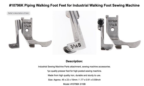 10796k piping walking foot - piping,